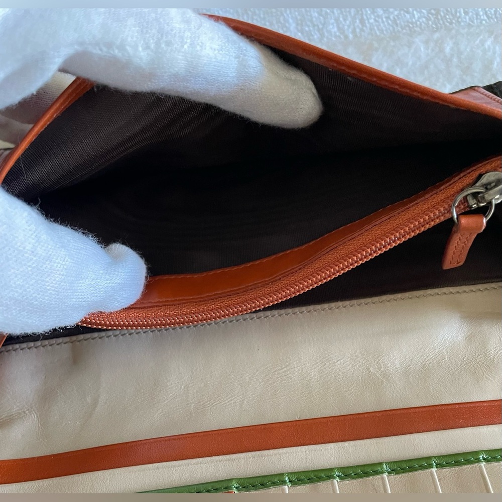 Ferragamo Authentic Vintage Black Textured Wallet w/ Colorful Leather Interior - Picture 5 of 14